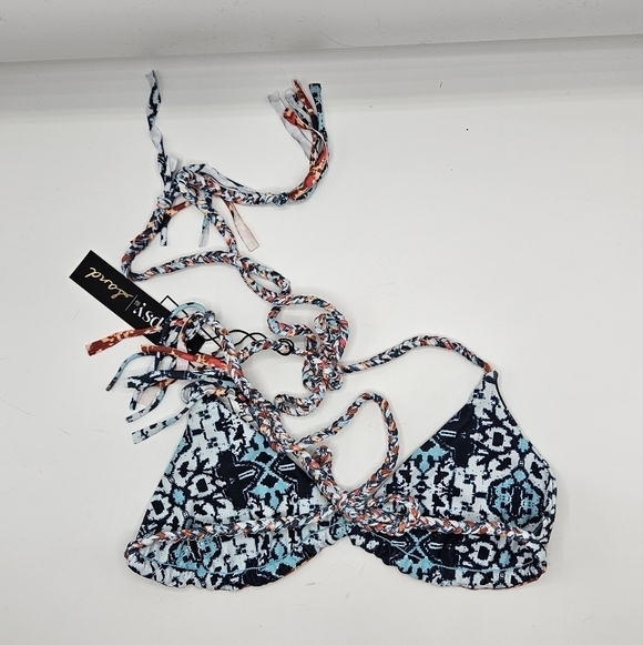 NWT Gypsy 05 Multi Aqua Bikini top only size small - Picture 2 of 9